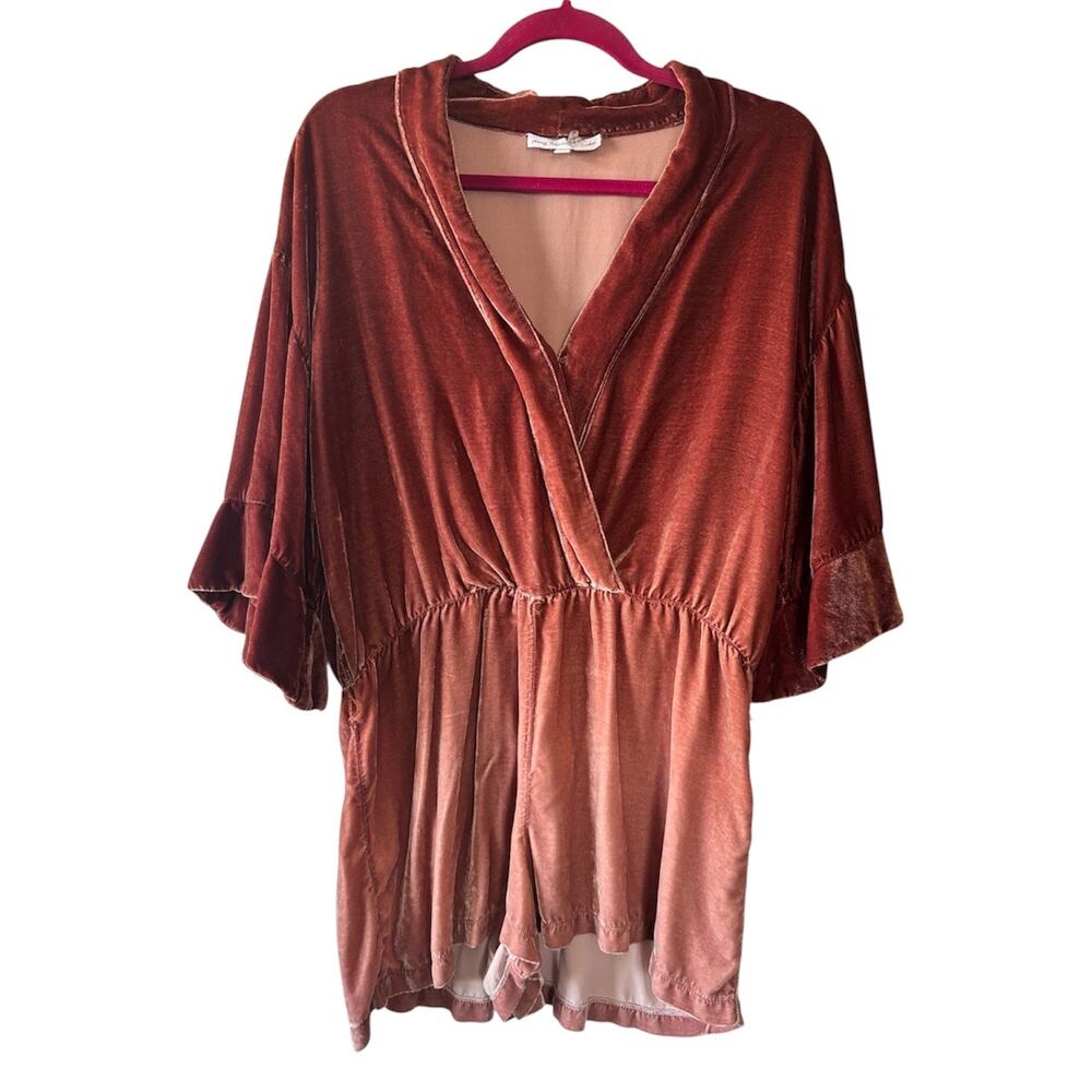 Young Fabulous & Broke Velvet Dusty Rose Pink Ombre Romper Women’s Medium Boho